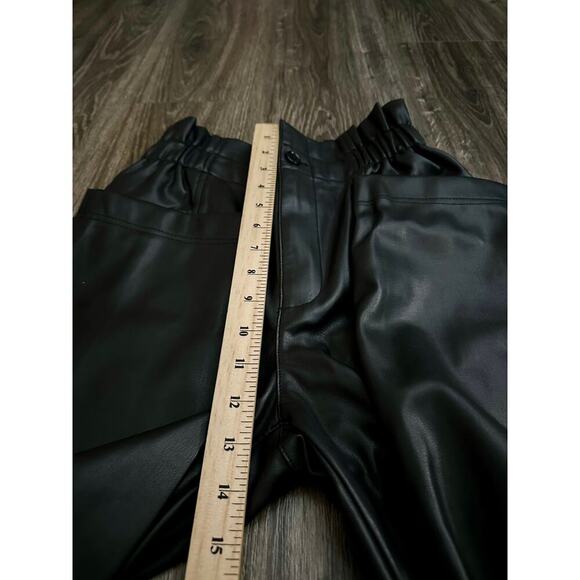 Madewell Women's Vegan Leather Paperbag Pull-on Pants Black Size 00 - Picture 5 of 7